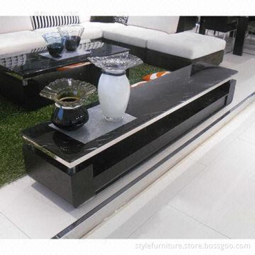 TV stand with marble top and MDF frame